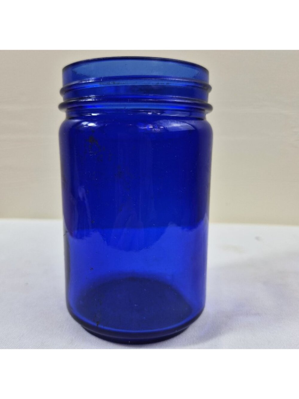 Vintage Vicks VapoRub Cobalt Blue Glass Jar 4 in Cold Medicine Apothecary